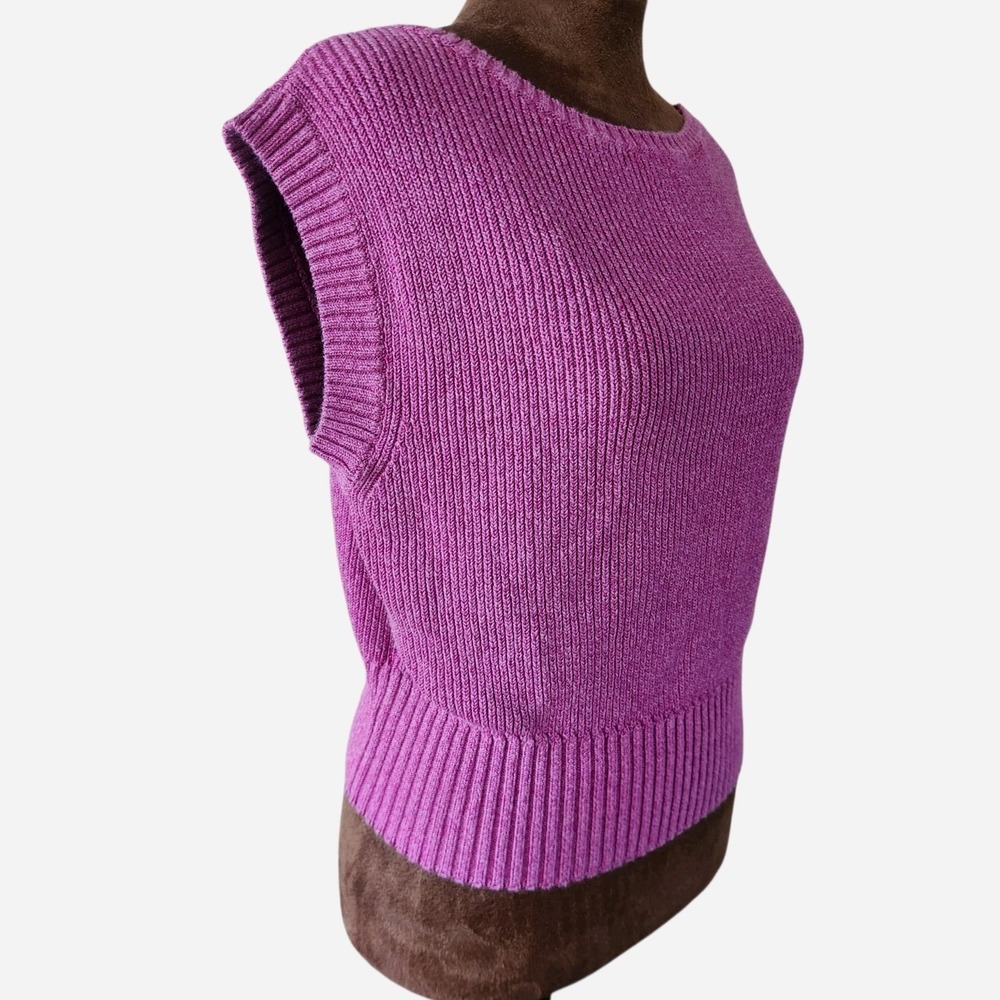 Anthropologie Maeve Pink Sleeveless Knit Sweater Size XS Cropped Women's - Picture 2 of 8